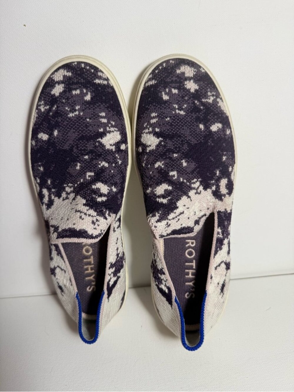 Rothy's Purple Ocean Iris Knit Slip-On Sneakers Womens‎ Sz 7.5 EUC